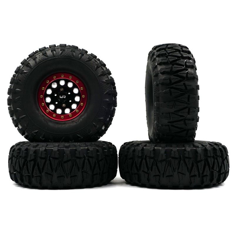Yeah Racing 1.9 Aluminum CNC F-RG Beadlock Wheels For 1/10 Crawler 4pcs Red