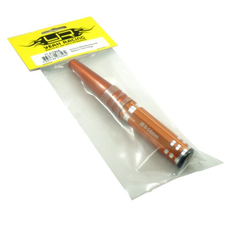 Yeah Racing Aluminum Body Mounting Hole Reamer 0-14mm Orange