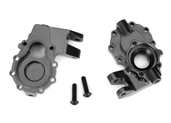 Traxxas Portal housings inner (front) 6061-T6 aluminum (charcoal gray-anodized) (2)/ 3x12 BCS (2)
