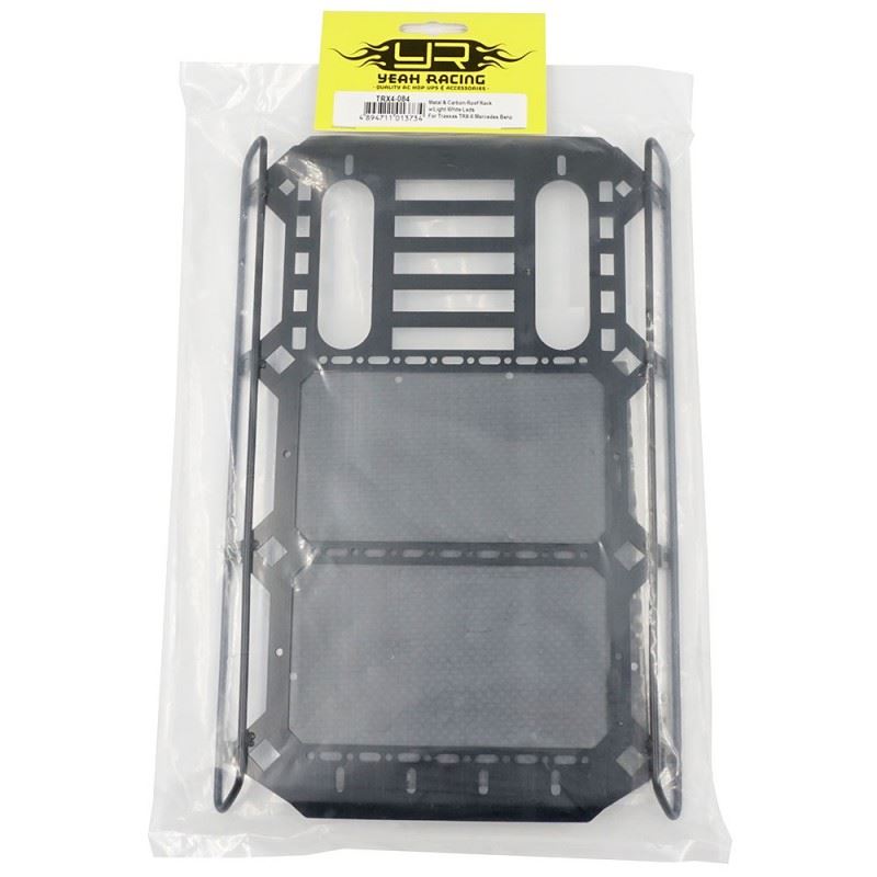 Yeah Racing Metal & Carbon Roof Rack w/Light White Leds For Traxxas TRX-4 Mercedes Benz