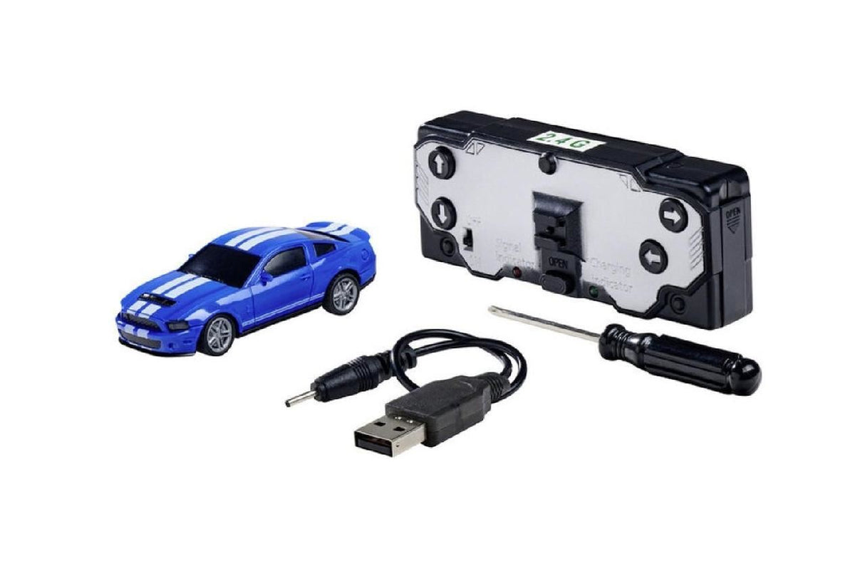 Carson 1:64 Nano Racer Ford Mustang Shelby Gt500 Blue