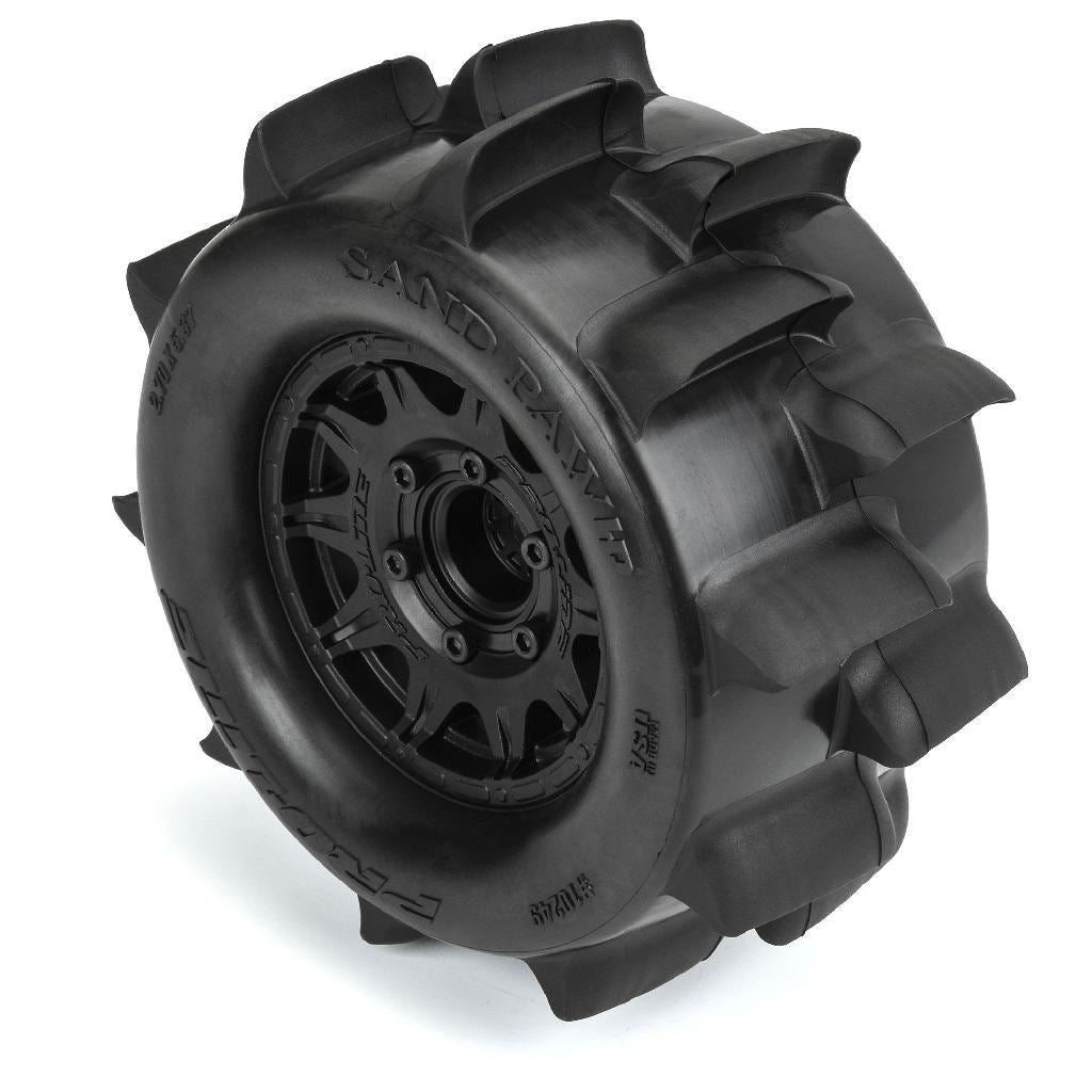 Pro 1/10 Sand Paw Hp Belted F/R 2.8In Mt Tires Mtd 12/14Mm Black
