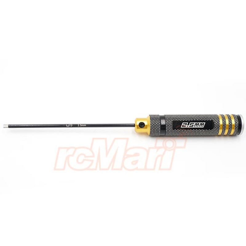 Yeah Racing Aluminum 2.5mm Allen Hex Driver Tool Black Gold