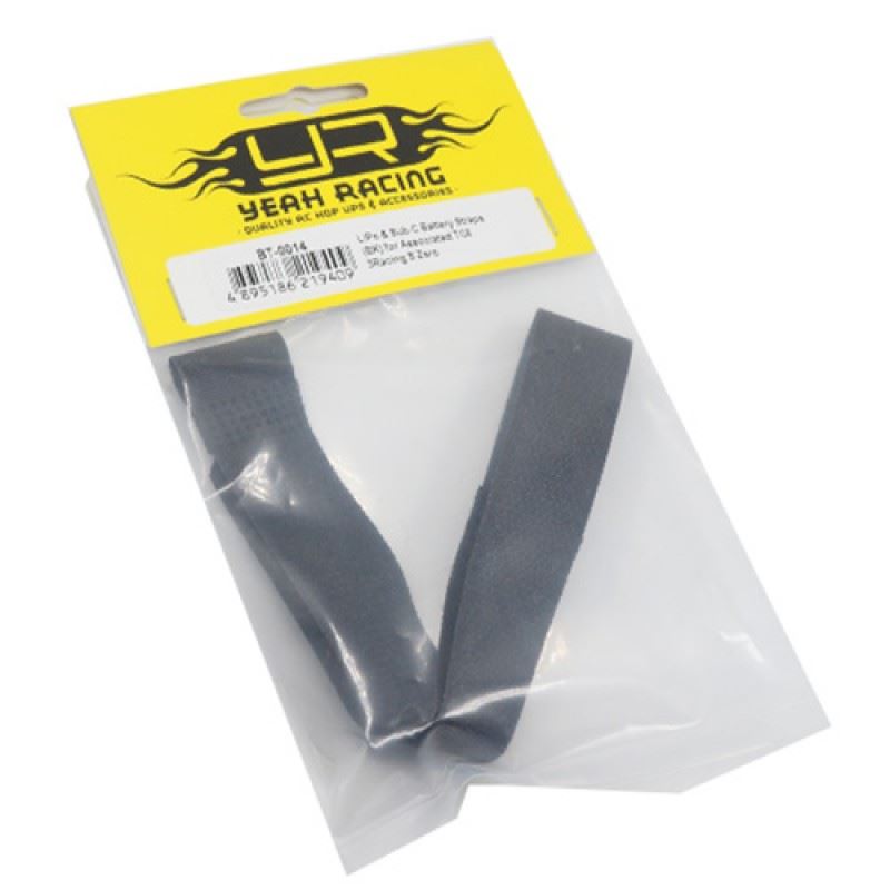 Yeah Racing LiPo & Sub-C Battery Straps (BK) for Associated TC6 3Racing S Zero Xray T4