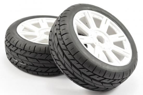 FASTRAX 1:8 EAGLE TREAD MOUNTED ON 8-SPOKE WHITE (PR)