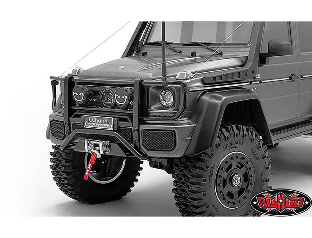 RC4WD COMMAND FRONT BUMPER W/BLACK LIGHTS & LIGHT KIT SET FOR TRAXXAS MERCEDES-BENZ G63 AMG 6X6