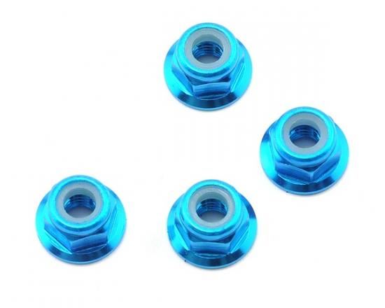 Schumacher M4 Nylock Flanged Wheel Nut - Blue Alloy (pk4)