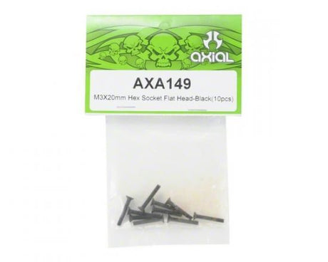 AXIAL Hex Socket Flat Head M3x20mm Black (10)