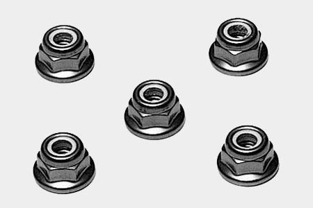 Tamiya 4mm Flange Lock Nuts Red