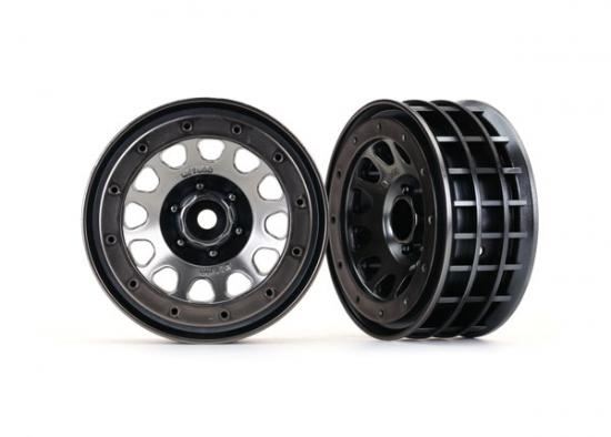 TRAXXAS Wheels, Method 105 2.2' (black chrome, beadlock) (beadlock r