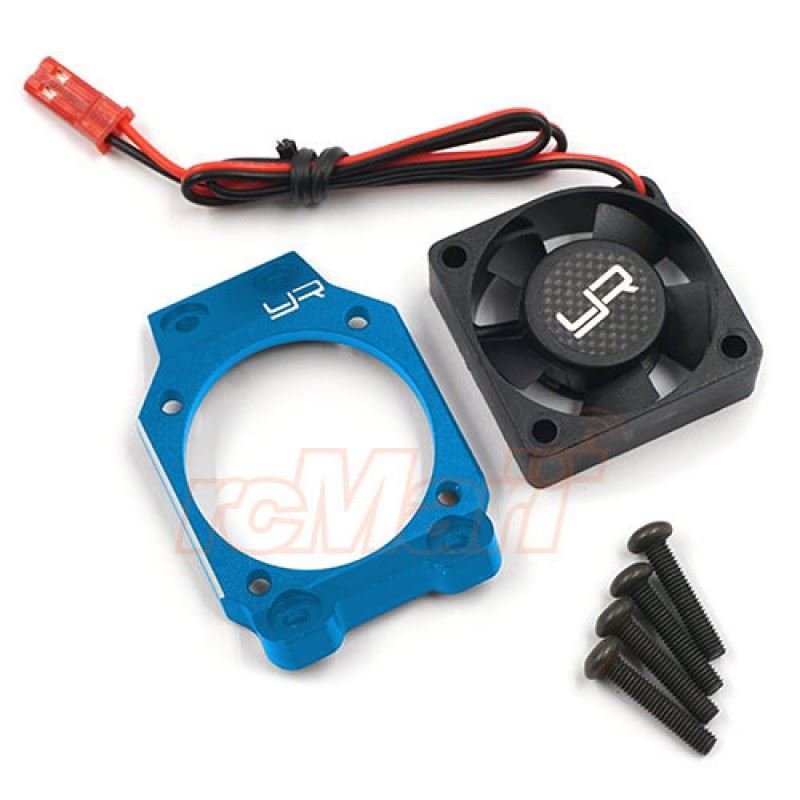 Yeah Racing Aluminum Motor Fan Mount Brace with YA-0180 Fan For Tamiya M08 Blue