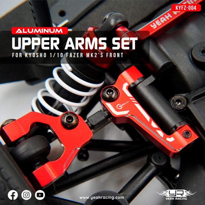 Yeah Racing Aluminum Front Upper Arms Set For Kyosho 1/10 Fazer Mk2
