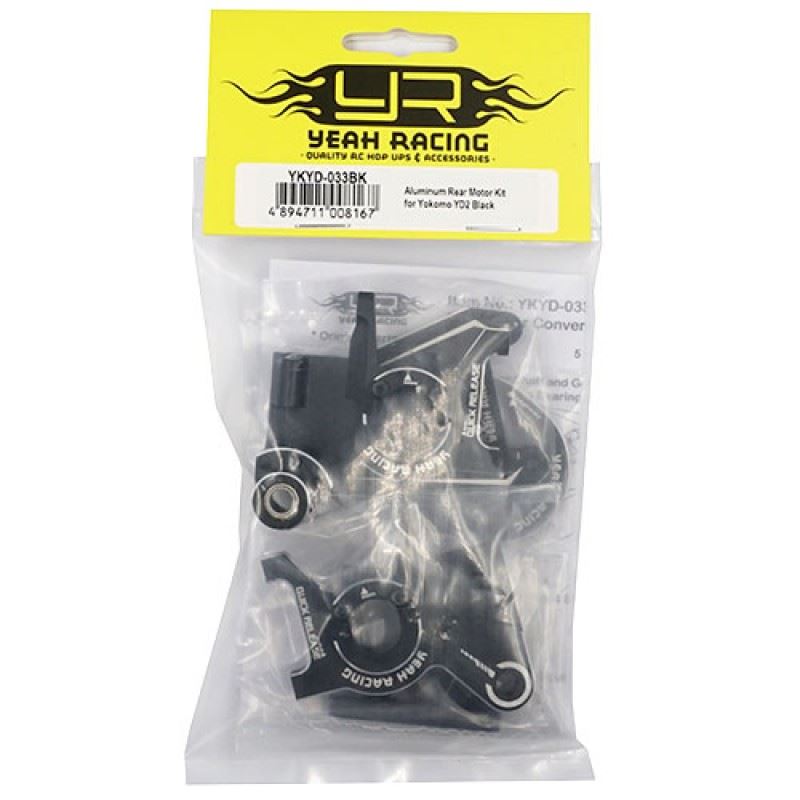 Yeah Racing Aluminum Rear Motor Kit for Yokomo YD-2/YD-2E/YD-2S Black