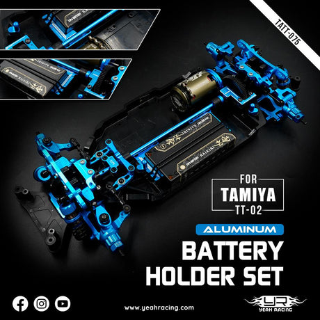 Yeah Racing Aluminum Short Battery Holder Set for Tamiya TT02 Series