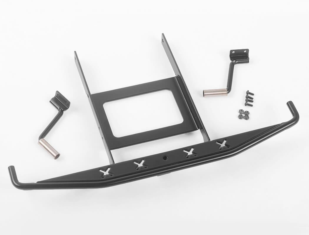 RC4WD ROUGH STUFF METAL REAR BUMPER W/EXHAUST TIPS FOR AXIAL SCX10 II 1969 CHEVROLET BLAZER (BLACK)