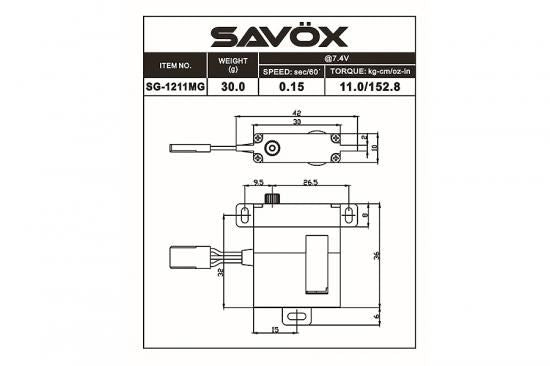 Savox High Voltage Glider Digi Glider Servo 11Kg/0.15@7.4V