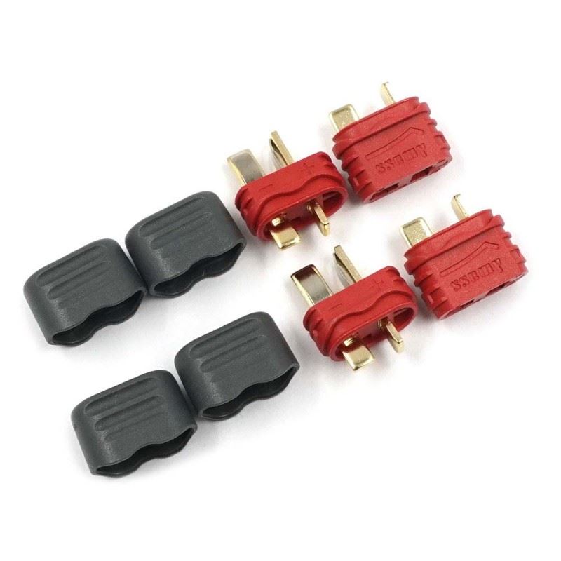Yeah Racing T Plug Deans Male & Female Connectors with Insulating Caps 2 Sets