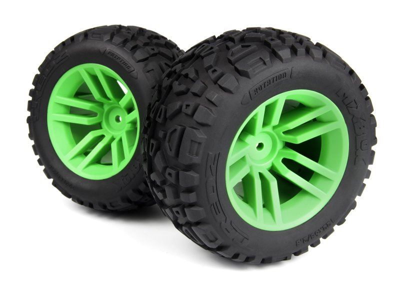 Mounted Mixblok Tire On Xt Wheel (Green/2Pcs)