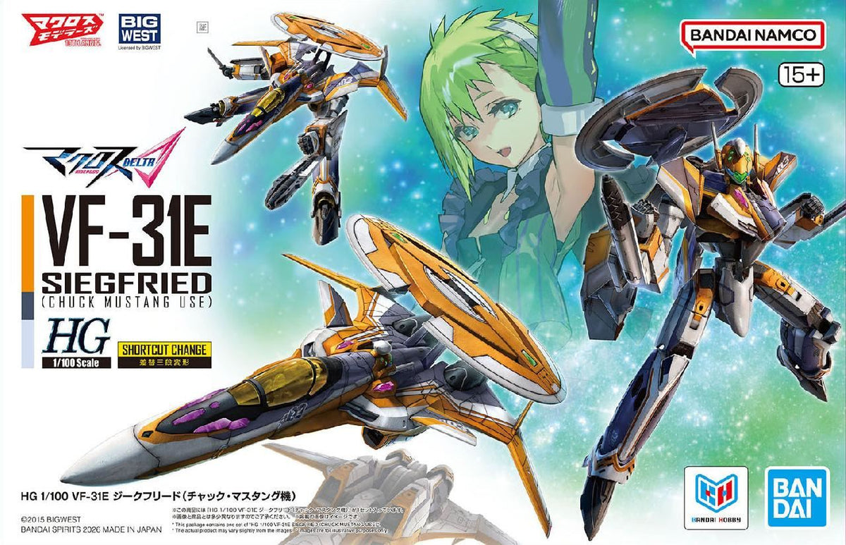 Bandai Hobby Hg 1/100 Vf-31E Siegfried (Chuck Mustang Use)