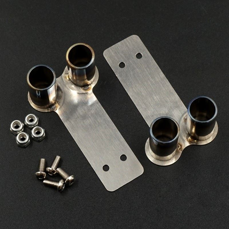 Yeah Racing 1/10 Scale Accessory Stainless Steel Dual Muffler Exhaust Pipe 2pcs