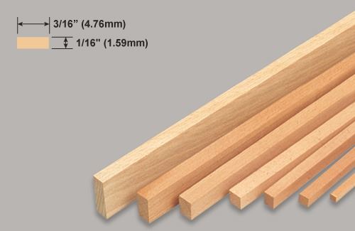 Slec Balsa Strip 1/16x3/16x36"/1.59x4.76