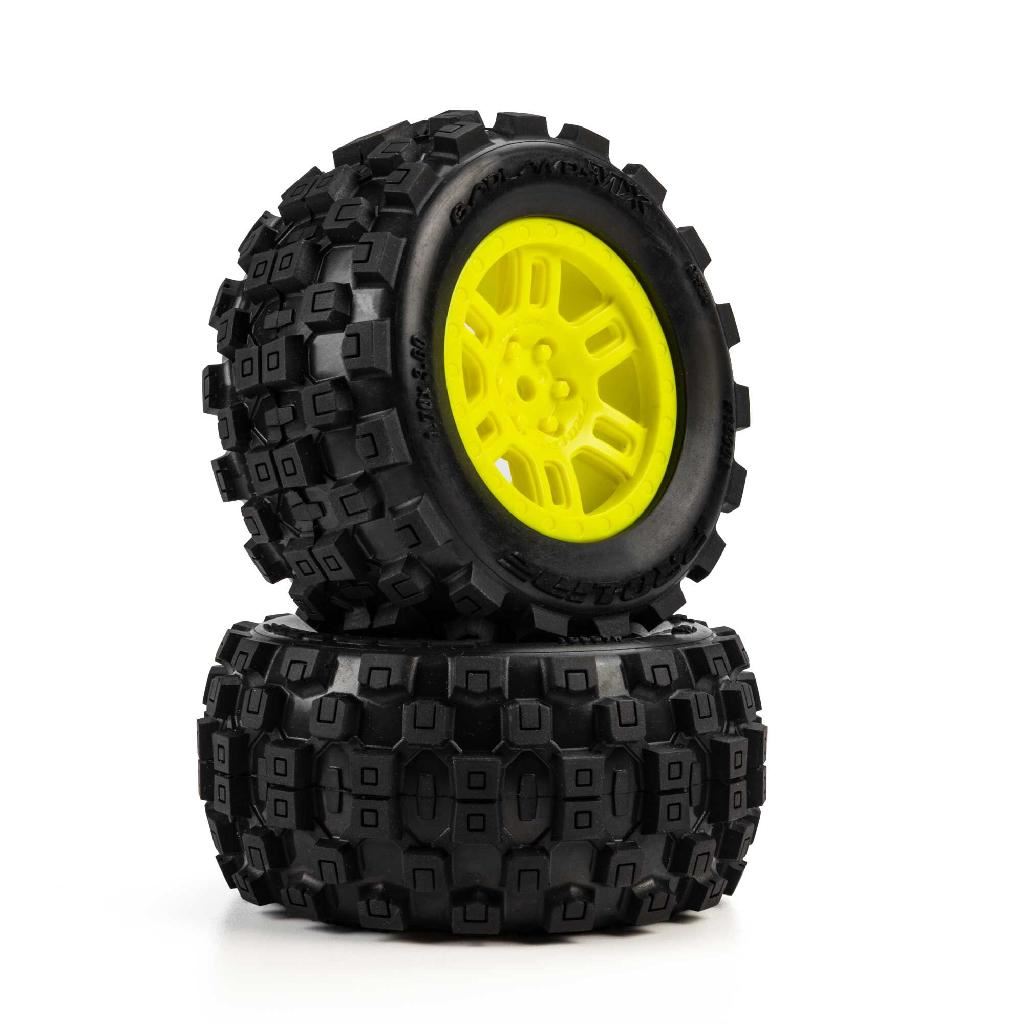 Pro-Line 1/16 Badlands Mx Front/Rear Mt Tires Mounted 12Mm Yellow Spl