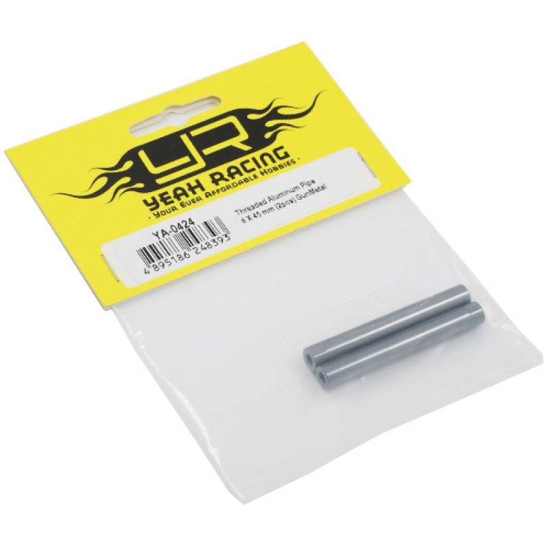 Yeah Racing Threaded Aluminum M3 Link Pipe 6x45mm 2pcs GunMetal