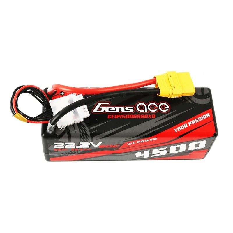 Gens ace 4500mAh 6S 1P 22.2V 60C HardCase RC car Lipo Battery