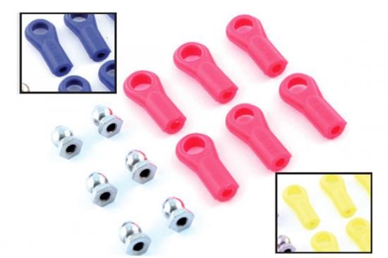 Fastrax Rose Joints (6) Red w/Balls