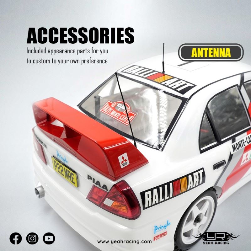 Yeah Racing 1/10 Mitubishi Lancer Evo Iv Rally Catalunya 1997 #1 Clear Body W/Rims Set