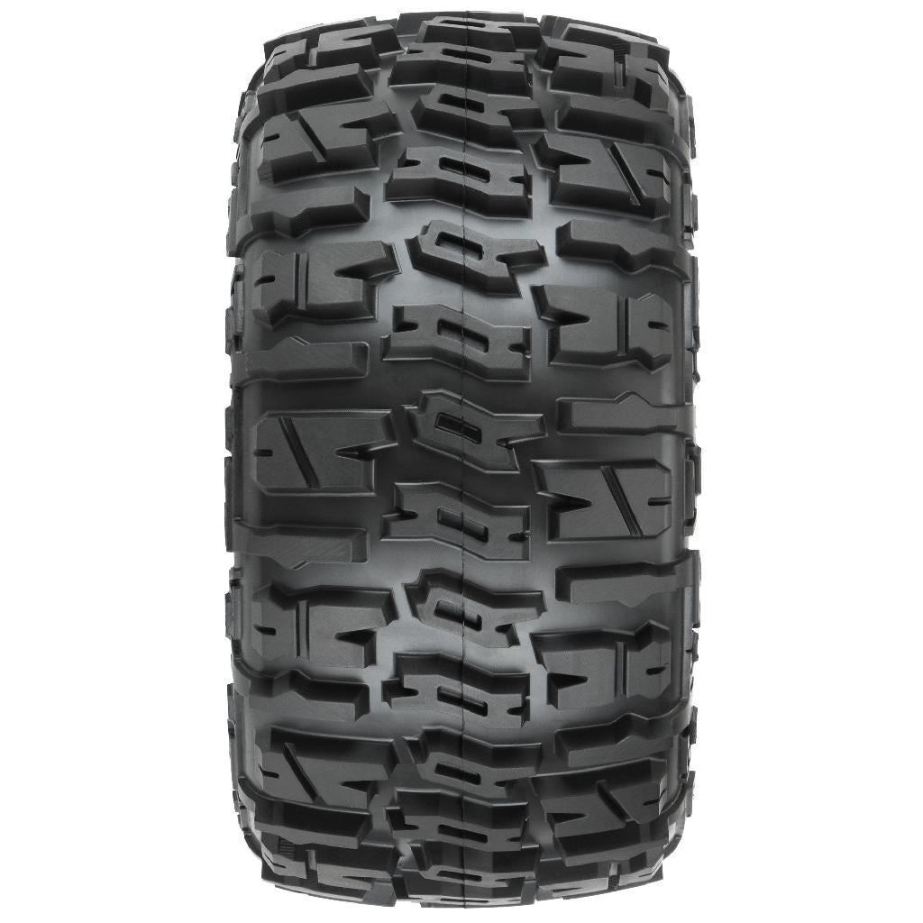 Proline 1/8 Trencher Lp F/R 3.8In Mt Tires Mounted 17mm Blk Raid (2)