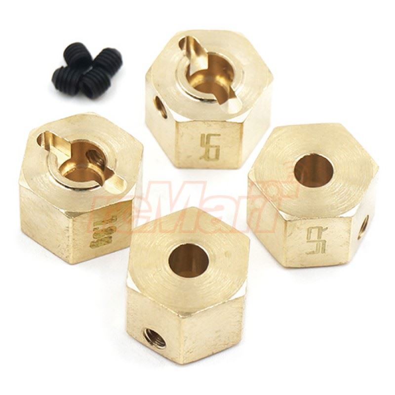 Yeah Racing Brass Hex Adaptor 9mm Offset 7.8g each For 12mm Hex Wheels 4pcs