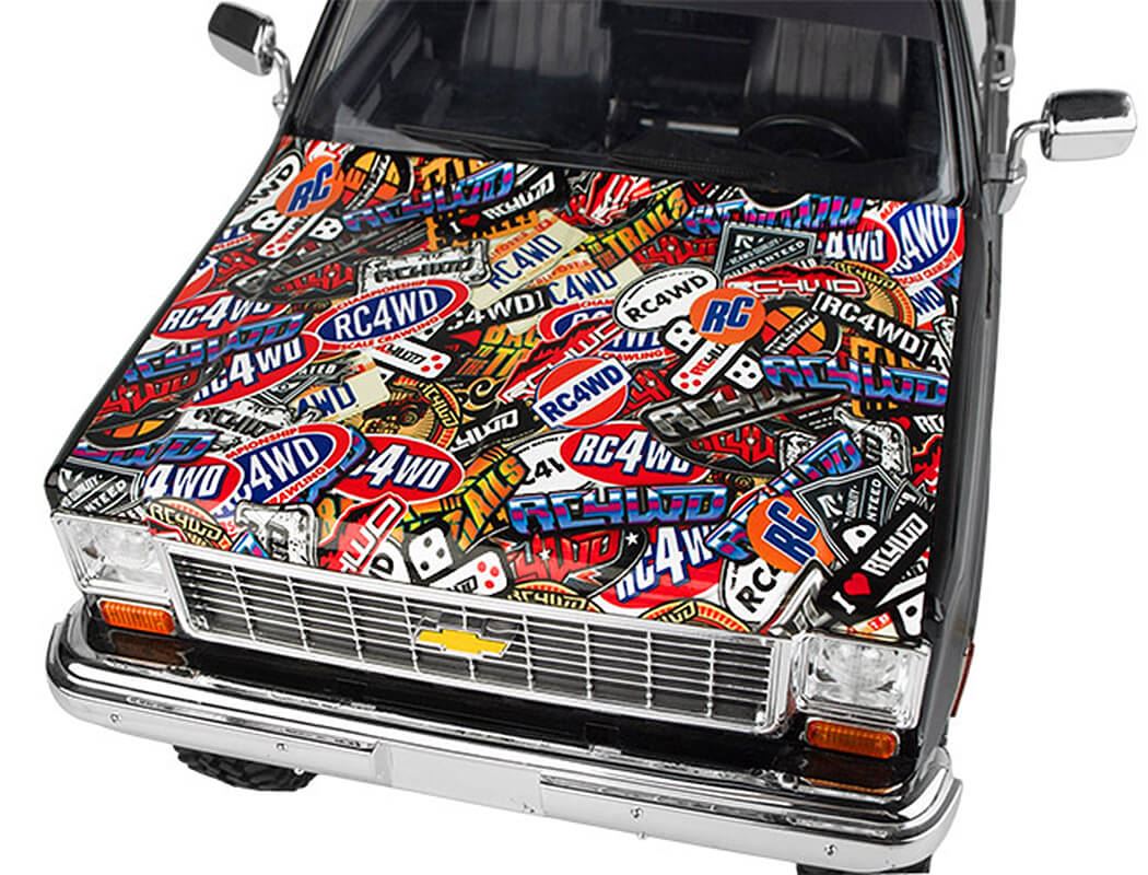 Rc4Wd Chevrolet Blazer & K10 Hood (Sticker Bomb)
