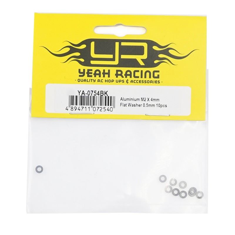 Yeah Racing Aluminium M2 X 4Mm Flat Washer 0.5Mm 10Pcs