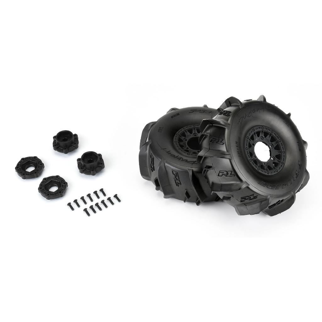 Proline Dumont Sand/Snow Tires Mounted On Raid Black 6X30 Removable