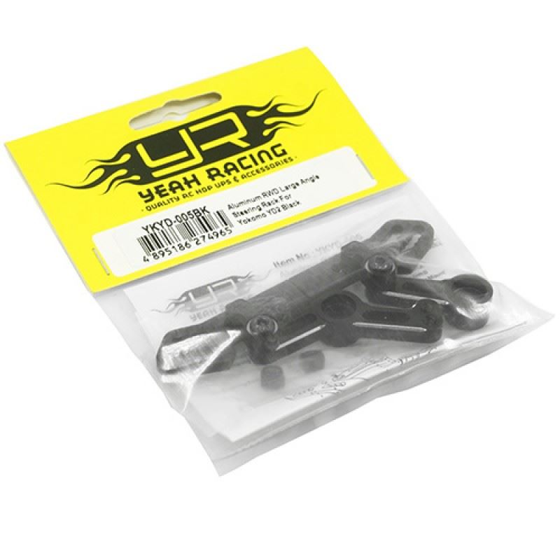 Yeah Racing Aluminum RWD Large Angle Steering Rack For Yokomo YD2 YD2S YD2TC Black