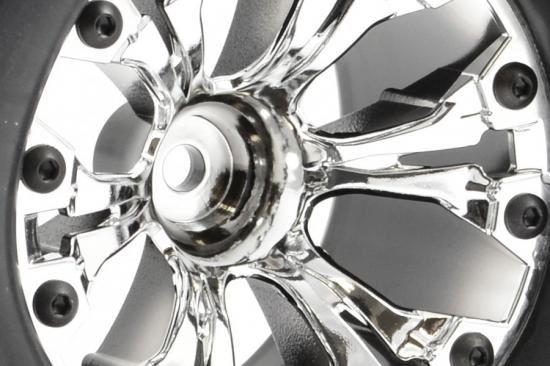 FASTRAX 1:10 MT ARROW MOUNTED 6-SPOKE CHROME 0 OFFSET (PR)
