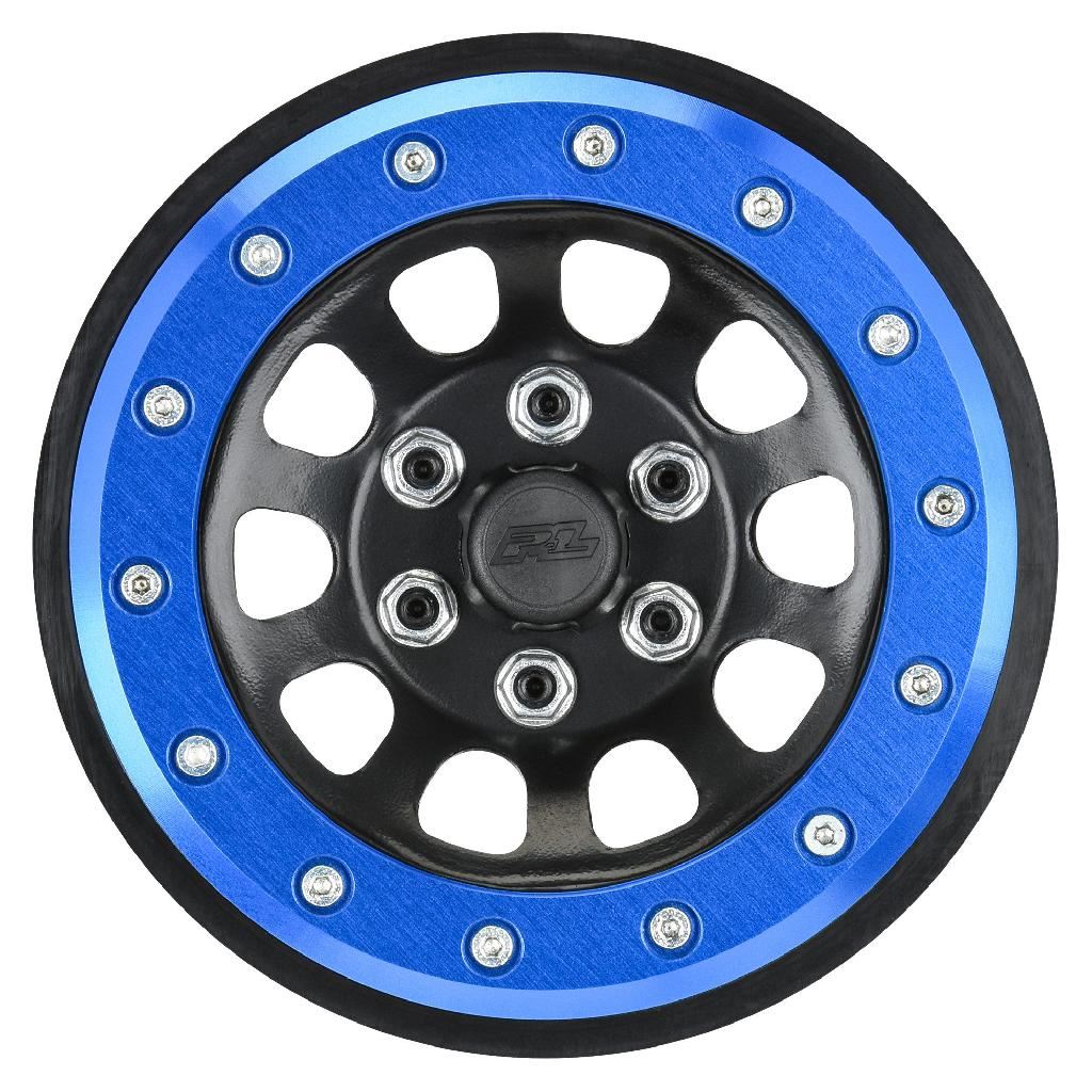 Pro 1/6 Steelies Stamped Steel 2.9In Dual Offset Scx6 Wheels Blue