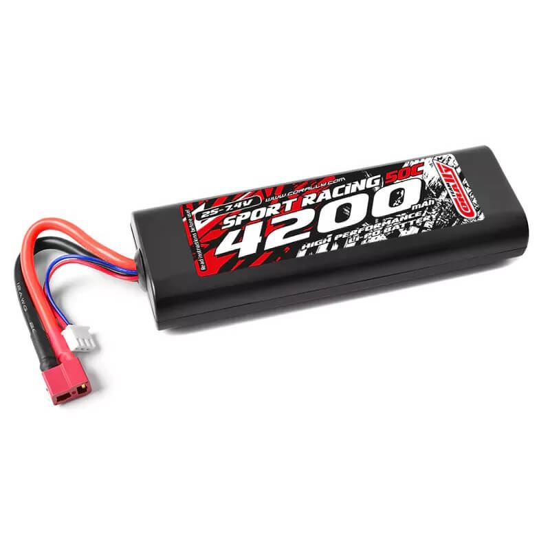 Corally Power Racing 50C Lipo Battery 4200Mah 7.4V T-Plug 2S