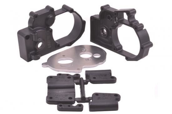 RPM TRAXXAS 2WD HYBRID GEARBOX HOUSING AND REAR MOUNTS BLACK