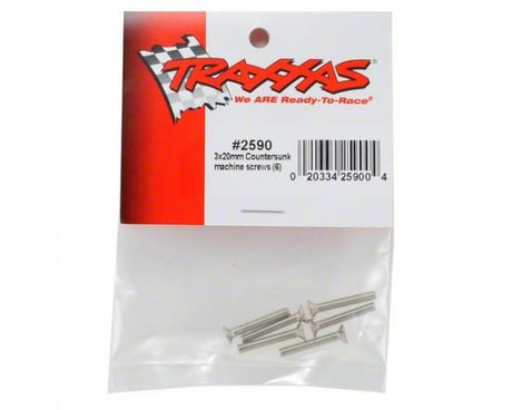 TRAXXAS Screws, 3x20mm countersunk machine screws (6)