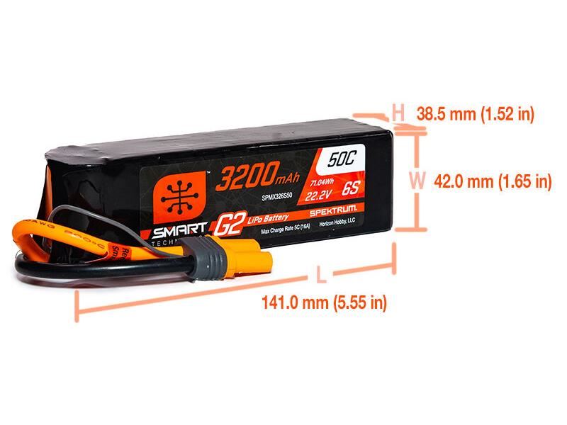 Spektrum 3200mAh 6S 22.2V SMART G2 50C IC5 -