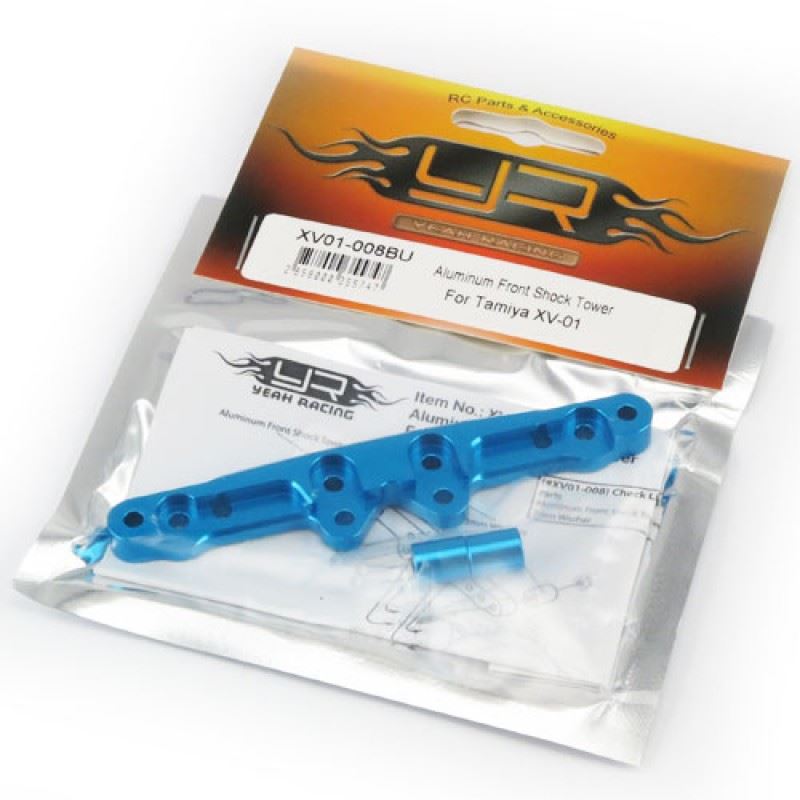 Yeah Racing Front Shock/Damper Tower Aluminum Blue for Tamiya XV-01