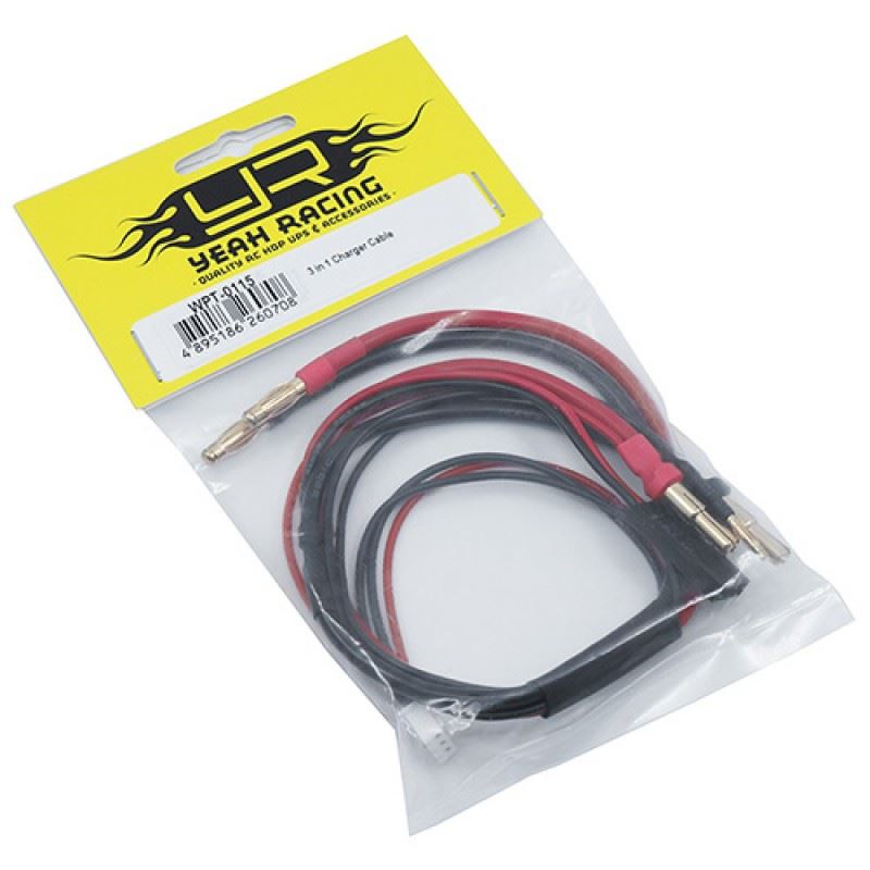 Yeah Racing 3 in 1 Charger Cable 4mm 5mm Plug w/ Receiver