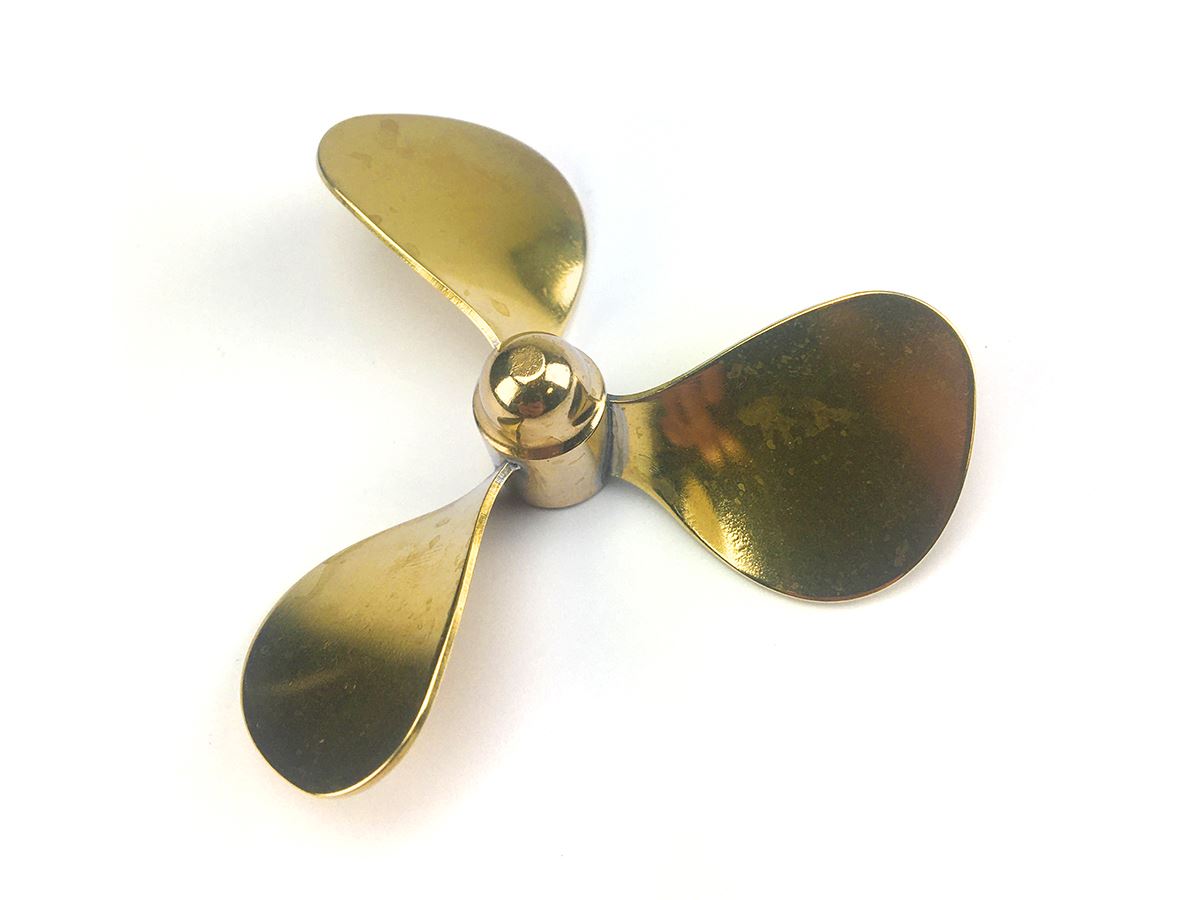 Radio Active Brass Propeller (Classic), 3 Blade, 75mm, M4, RH