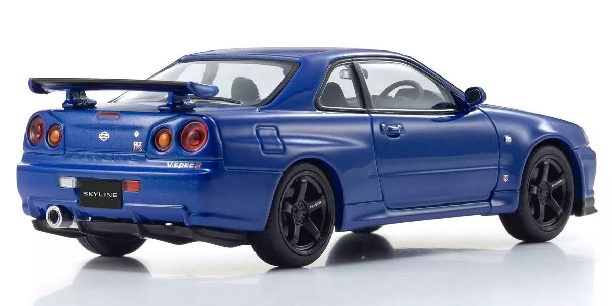 Kyosho 1:43 Nissan Skyline R34 Gt-R V-Spec Ii Bayside Blue