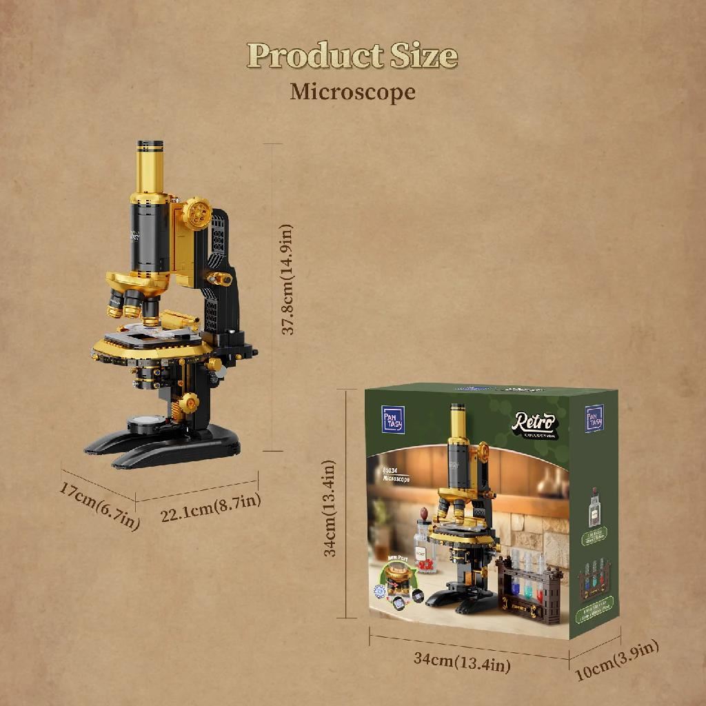 Pantasy Retro Microscope With Accessories Set - 1107 Pcs