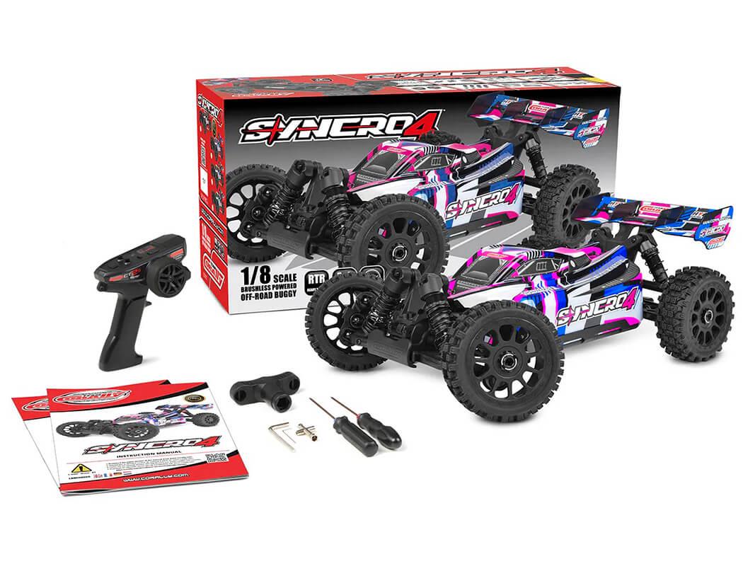 Corally Syncro-4 Brushless 4S Basher Buggy Rtr - Pink/Blue