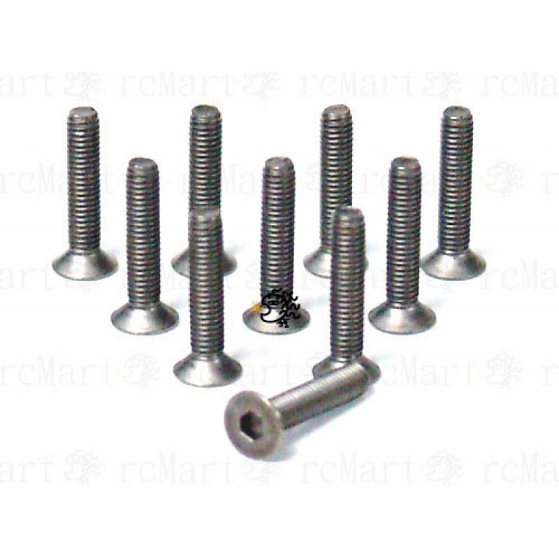 Yeah Racing Titanium Hex Socket Flat Head Screws M3 x 15mm 10pcs