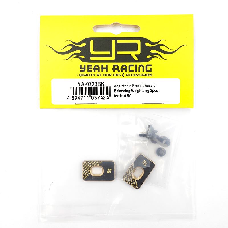 Yeah Racing Adjustable Brass Chassis Balancing Weights 5g 2pcs for 1/10 RC